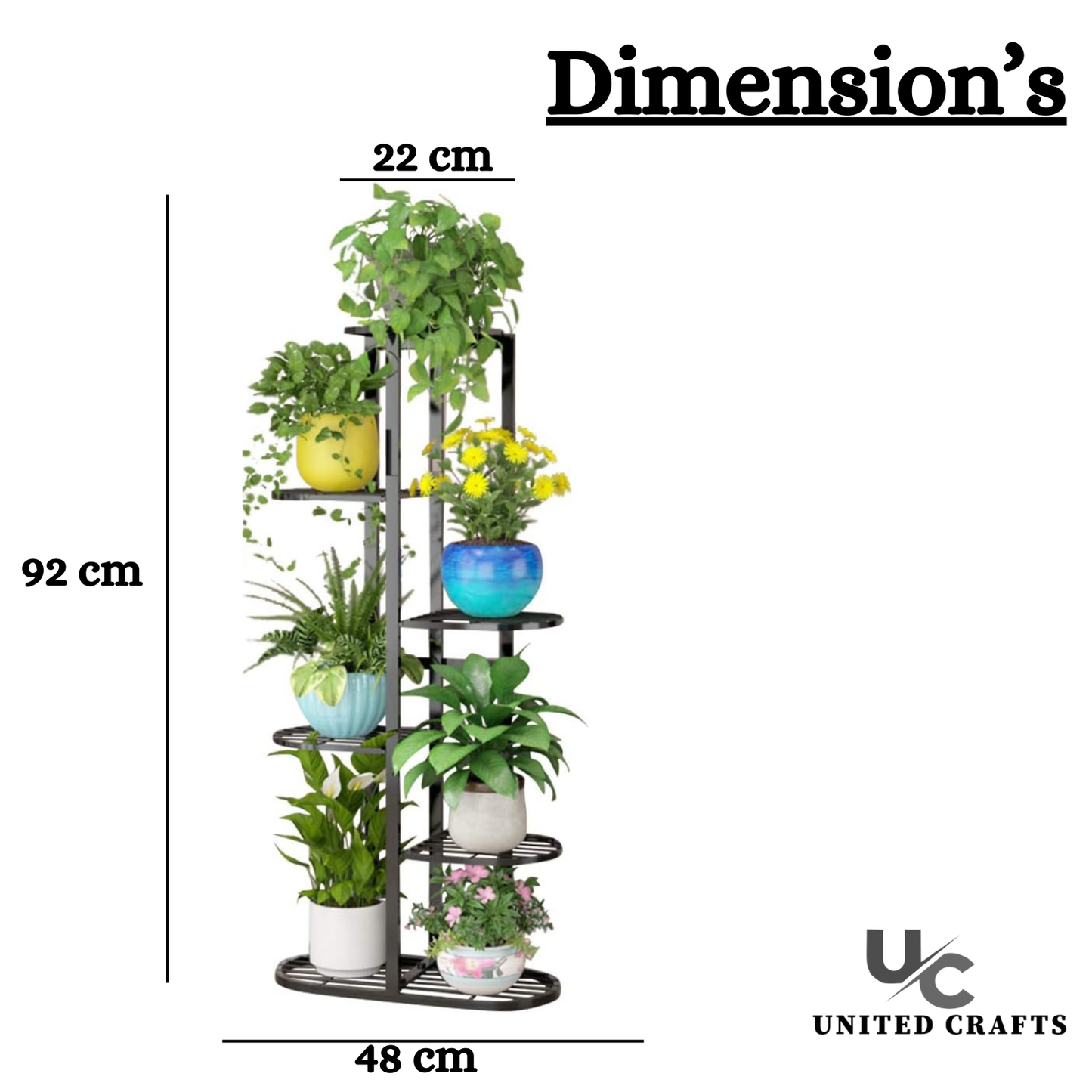 UnitedCrafts 6 Tier 7 Potted Metal Plant Stand Multiple Shelves