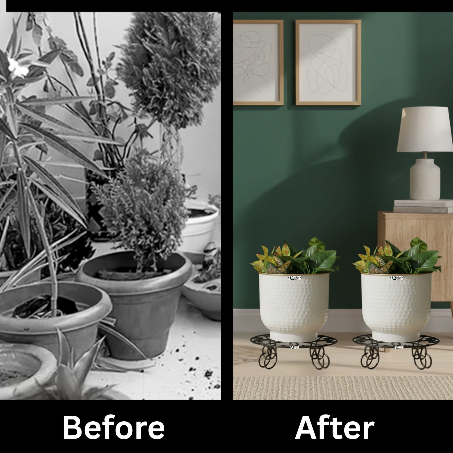 United Crafts Lilly Stands for Planters/Elegant Home & Garden Décor