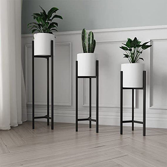 Modern Big Tall Metal Pots Stands for Home Decoration ( Set of 3 )