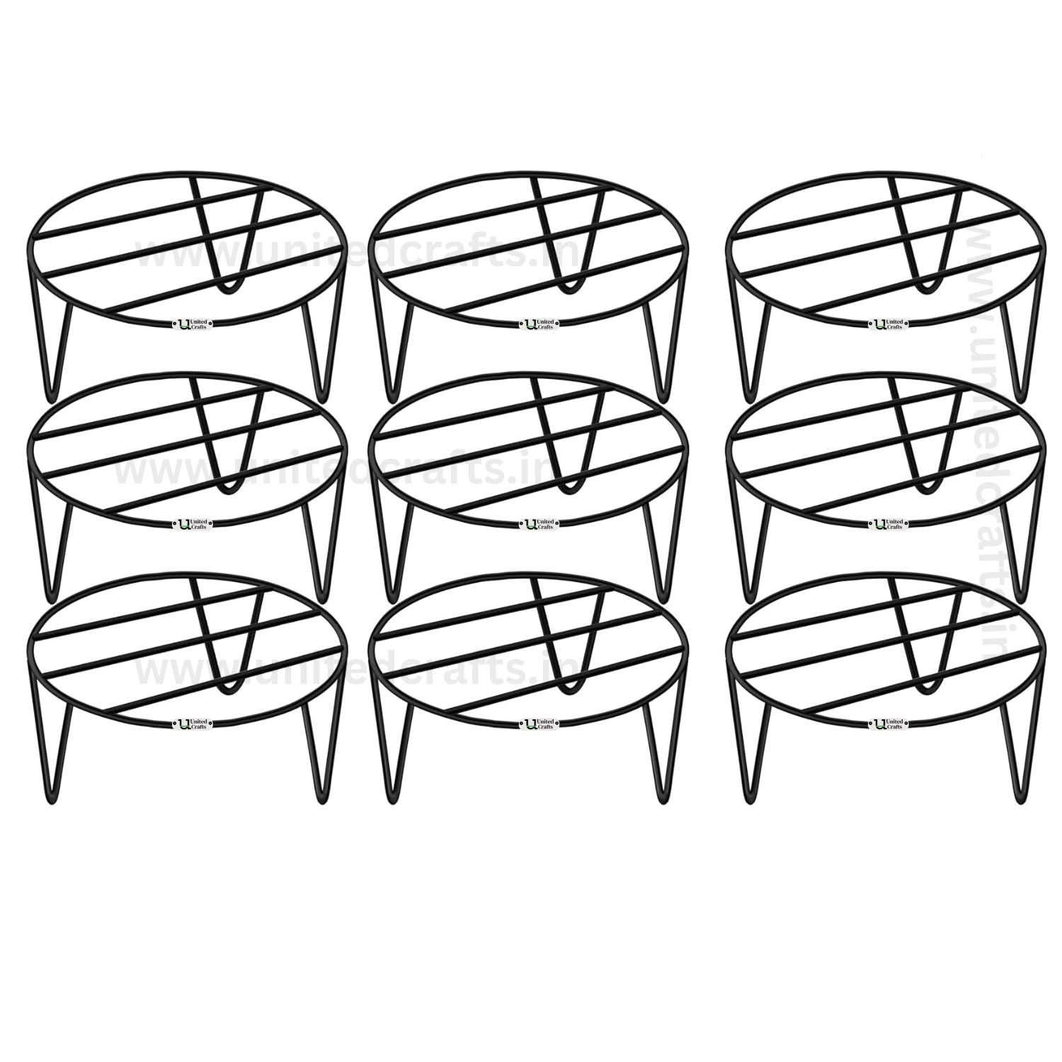 UnitedCrafts Elna Round Pot Stand/High-Quality Stands (Black)
