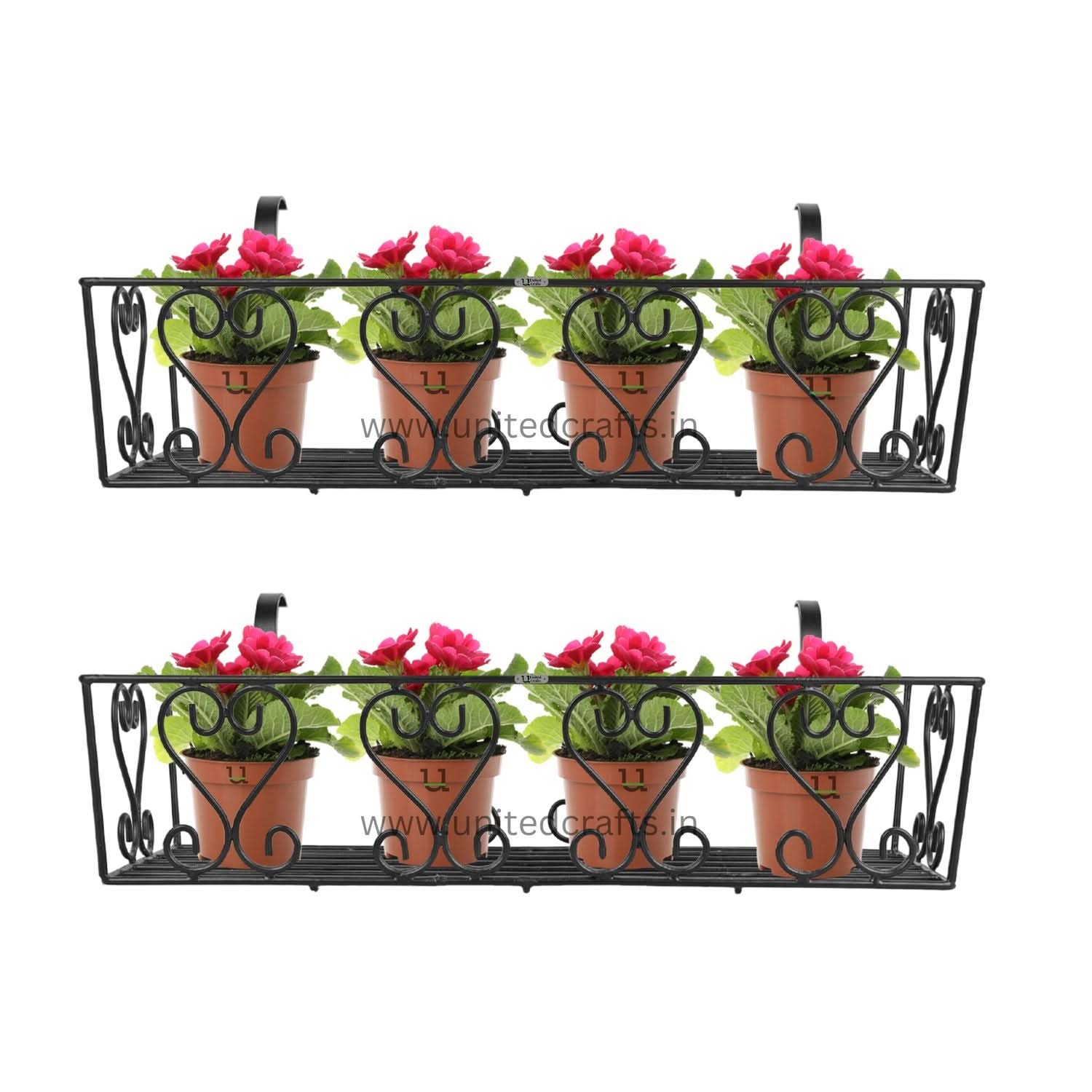 UnitedCrafts Aster Railings Stand For Display of Multiple Plants Balcony Decoration