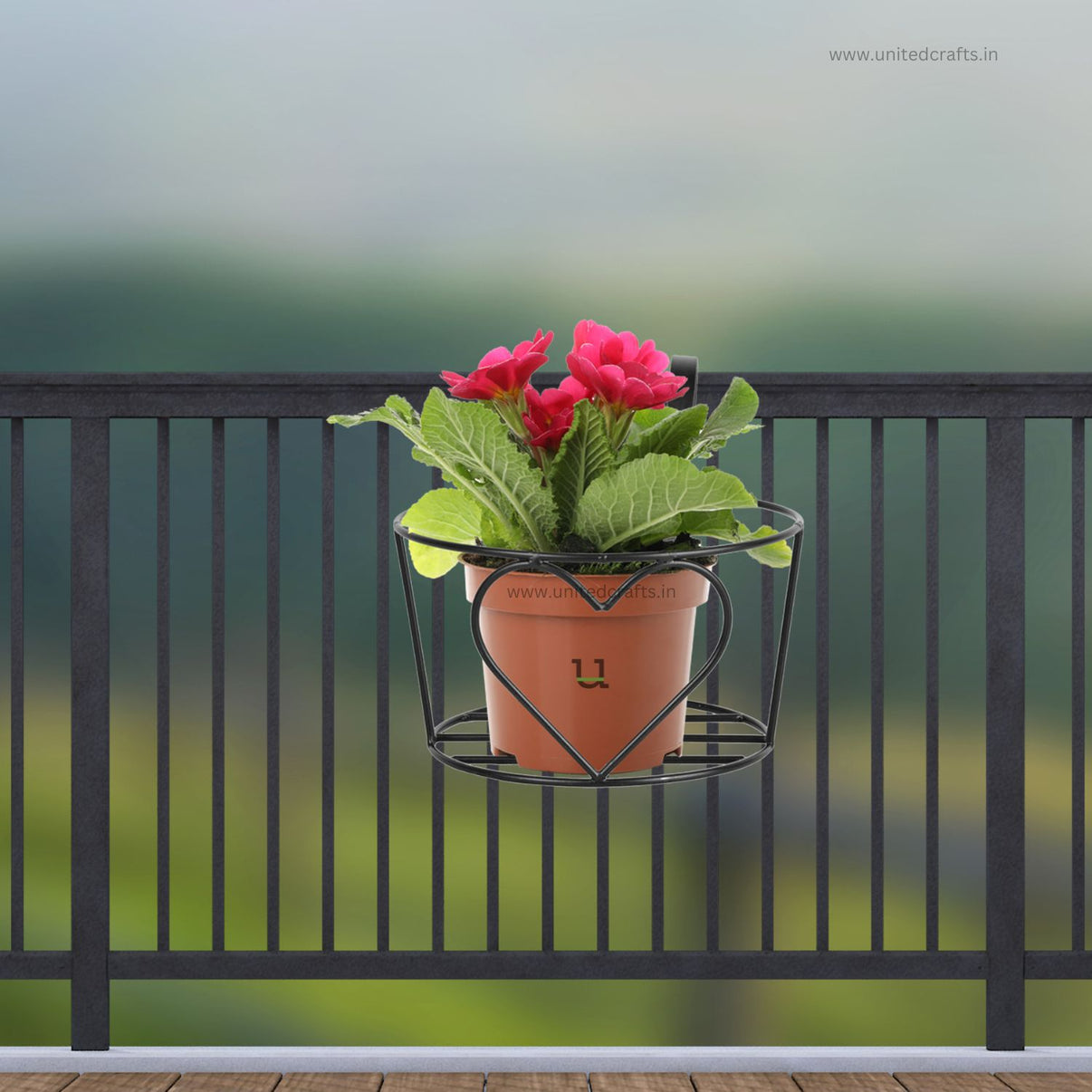 UnitedCrafts Heart Railings Stands for Balcony & Home Decoration